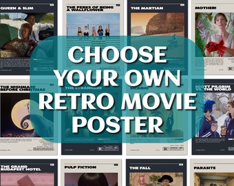 Choose Your Own Custom Retro Movie Poster Print | Custom Movie Poster | Retro Vintage Art Print | Gift Art | Home Decor