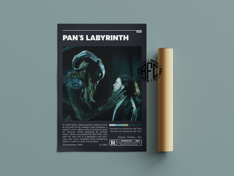 Pan's Labyrinth Retro Movie Poster Print Minimalist Movie Poster Retro Vintage Art Print Wall Art Home Decor Dark