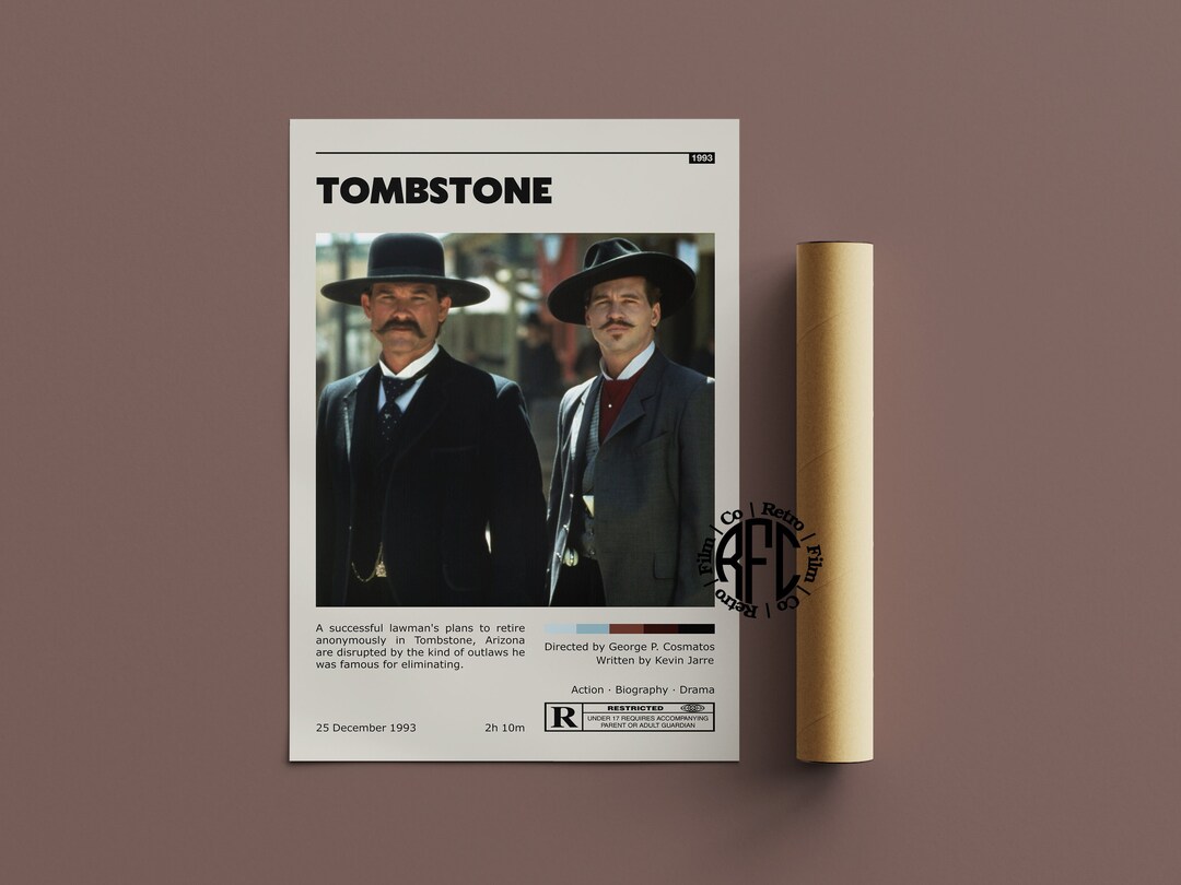 Tombstone Retro Movie Poster Print Minimalist Movie Poster Retro ...