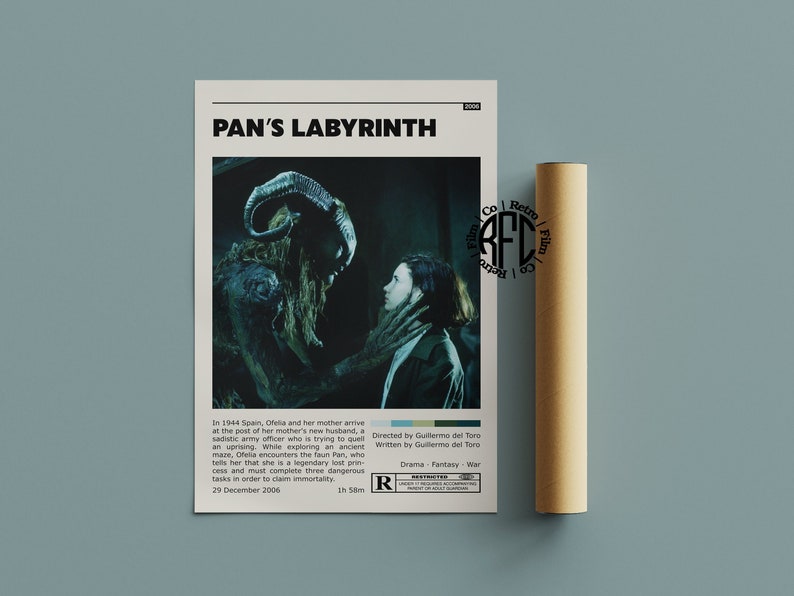 Pan's Labyrinth Retro Movie Poster Print Minimalist Movie Poster Retro Vintage Art Print Wall Art Home Decor Light