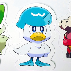 Sprigatito, Fuecoco, Quaxly - 3 Vinyl Sticker Set - Gen 9
