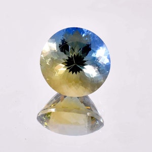 15 X 15 MM Flawless 19.70 Ct Natural Blue Green Bi-Color Parti Sapphire Loose Gemstone GIT Certified Use Jewelry , Ring & Pandent Gemstone bild 4