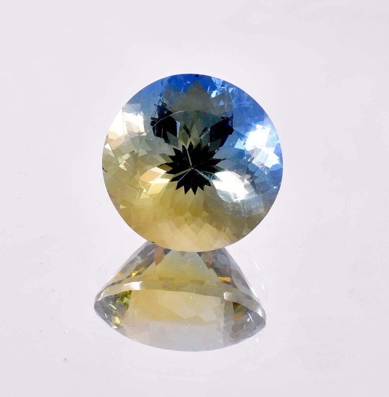 15 X 15 MM Flawless 19.70 Ct Natural Blue Green Bi-Color Parti Sapphire Loose Gemstone GIT Certified Use Jewelry , Ring & Pandent Gemstone bild 4
