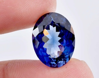 17 x 13 MM Flawless 15.90 Ct Natural Royal Blue Ceylon Sapphire Round Cut Master Cut Gemstone GIT Certified Heart Touching Use Making Ring