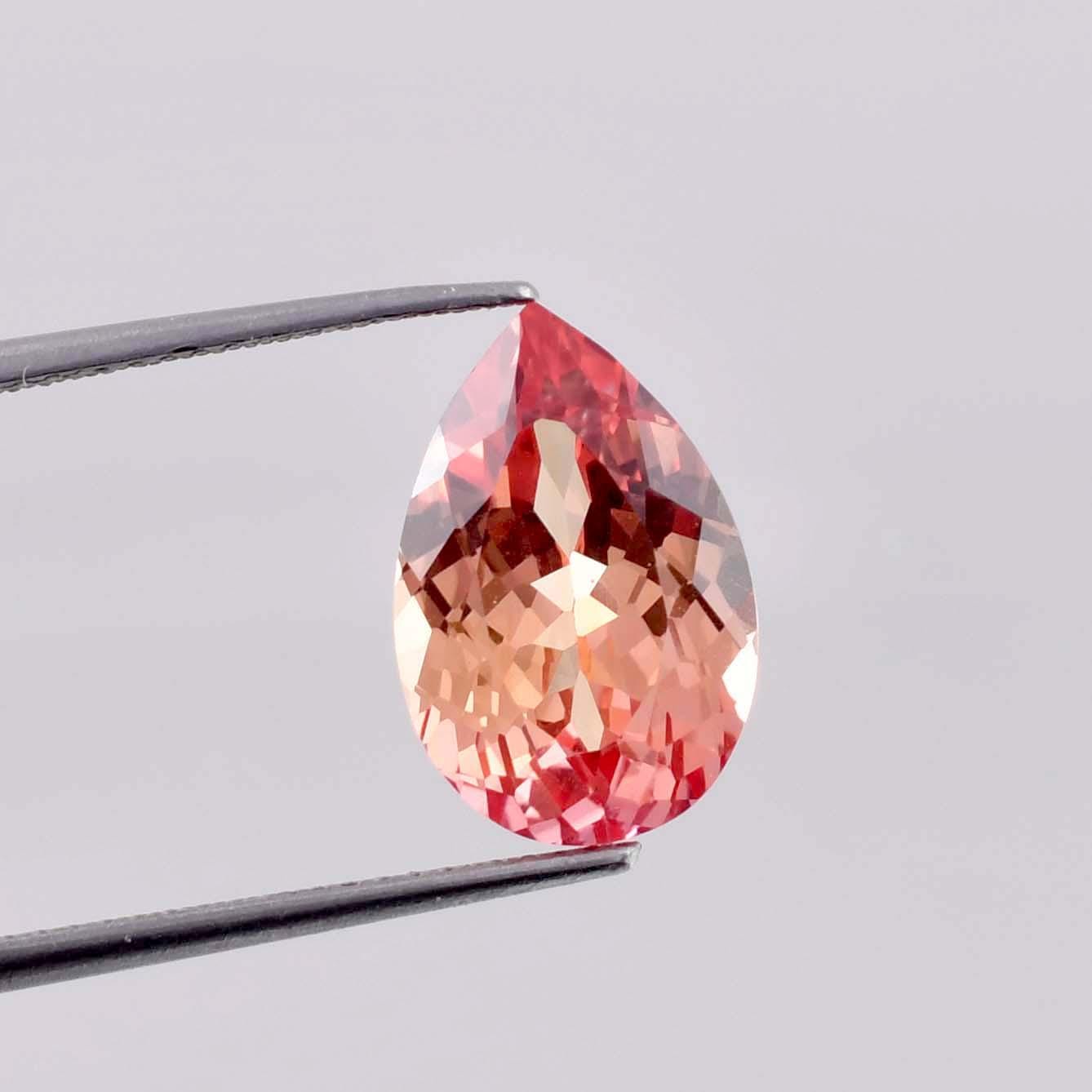 Saphir Padparadscha Naturel 2,70 Ct Ceylan Bicolore Pêche - Pierre Précieuse Taillée En Poire AAA