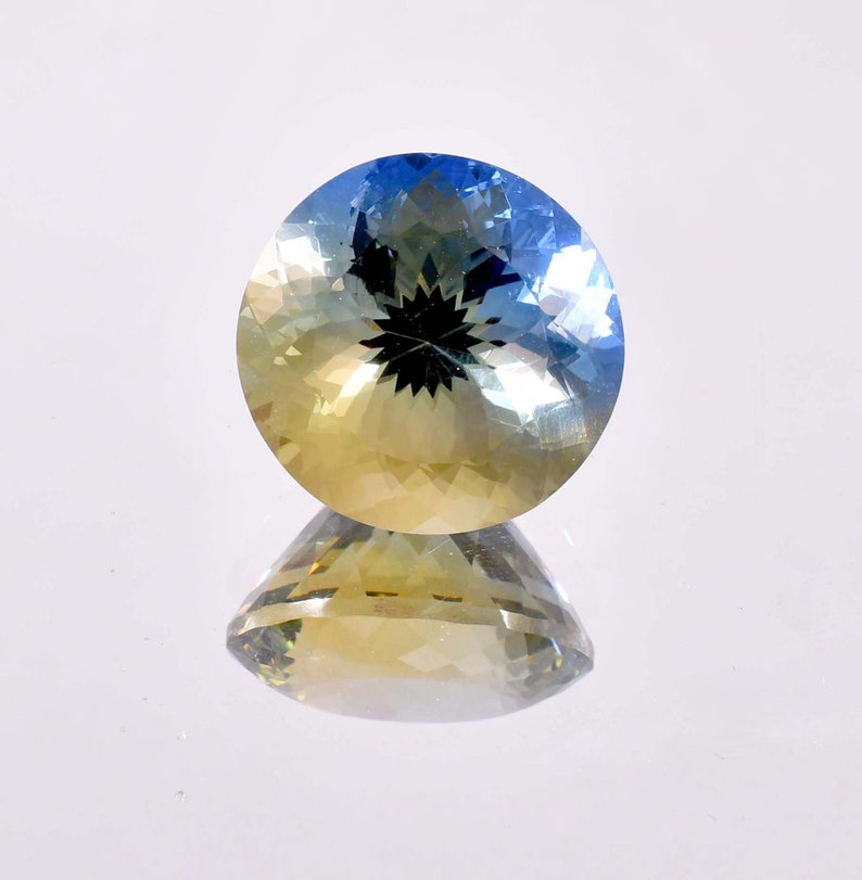 15 X 15 MM Flawless 19.70 Ct Natural Blue Green Bi-Color Parti Sapphire Loose Gemstone GIT Certified Use Jewelry , Ring & Pandent Gemstone bild 2