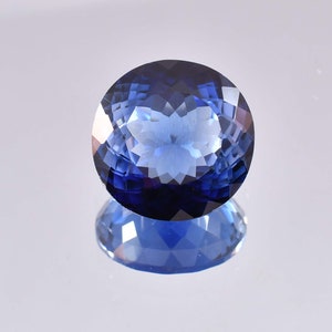 18 x 18 MM Flawless 29.95 Ct Natural Royal Blue Ceylon Sapphire Round Cut Master Cut Gemstone GIT Certified Heart Touching Use Making Ring image 6