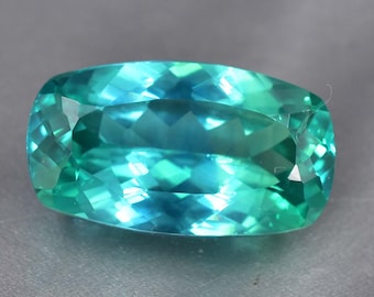 Flawless 23.70 Ct Natural Blue Green Bi-Color Parti Sapphire Loose Gemstone Cushion Cut GIT Certified Use Making Jewelry , Ring & Pandent