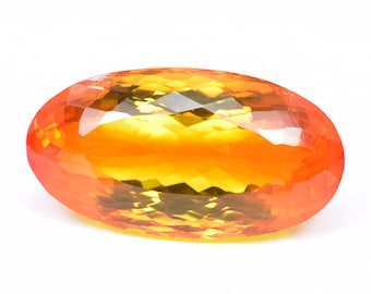 35.50 Ct Naturel Bi-Couleur Jaune Orange Sphalérite À couper le souffle Pierre précieuse ovale Très Précieux Cœur Touchant Haut de Gamme Glamour Pierre Précieuse Rare