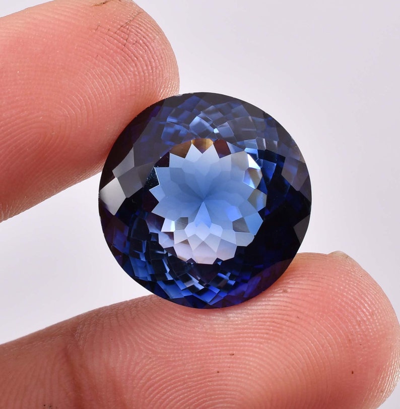 18 x 18 mm, parfait, 29,95 ct, naturel, bleu royal, saphir, ceylan, rond, taille, maître, pierre précieuse, certifié, GIT, certifié, coeur, toucher, utilisation, faire bague image 4