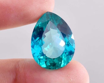 20 x 12  MM Flawless 18.50 Ct Natural Blue Green Bi-Color Parti Sapphire Loose Gemstone GIT Certified Use Jewelry , Ring & Pandent Gemstone