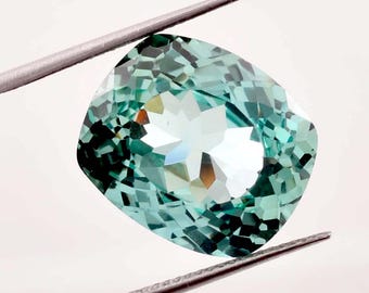 Flawless Natural Blue Green Bi-Color Parti Sapphire Loose Gem Cushion Cut Certified Use Making Jewelry & Ring, Pendant, All Size Available