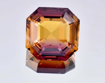 HUGE 69.15 Ct Natural Purple Yellow Ametrine Asscher Cut Loose Gemstone GIT Certified Very Precious High-End Glamorous(: Bomb Fire You Like