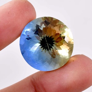 15 X 15 MM Flawless 19.70 Ct Natural Blue Green Bi-Color Parti Sapphire Loose Gemstone GIT Certified Use Jewelry , Ring & Pandent Gemstone bild 1