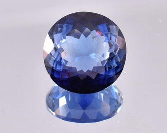 18 x 18 MM Flawless 29.95 Ct Natural Royal Blue Ceylon Sapphire Round Cut Master Cut Gemstone GIT Certified Heart Touching Use Making Ring