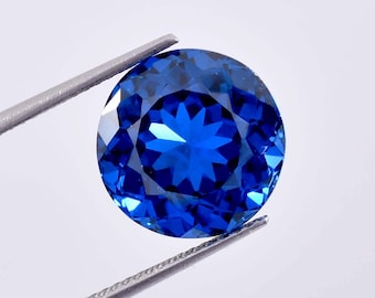 11 x 11  MM Flawless 8.70 Ct Natural Royal Blue Ceylon Sapphire Round Cut Master Cut Gemstone GIT Certified Heart Touching Use Making Ring