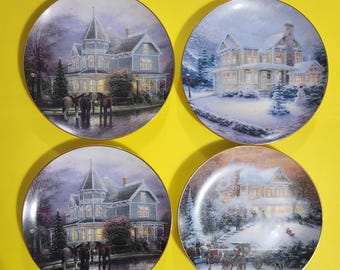 Various An Old-Fashioned Christmas with Thomas Kinkade Plates, Numbered, 1993  **Free Shipping**