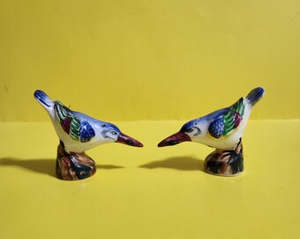 Ceramic/Porcelain Set of Kingfishers Salt and Pepper Shakers, Made in Japan  **Free Shipping**