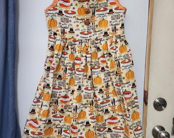 Girls Dress Thanksgiving Themed (Size 8)