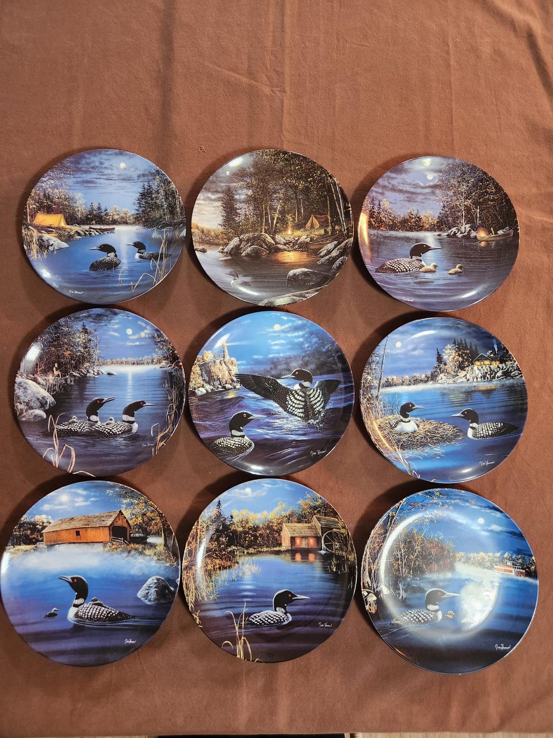 Various Jim Hansel Plates From the Night Song: the Loon Collection ...