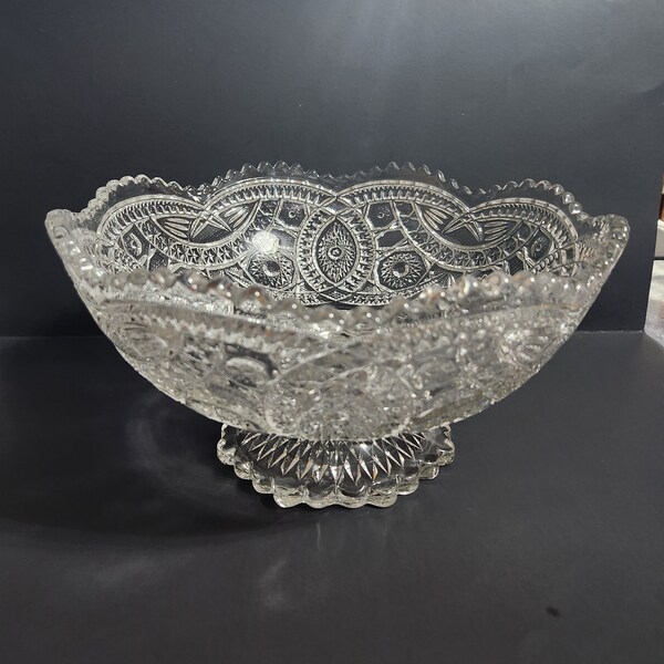 Lead Crystal Punch Bowl Etsy
