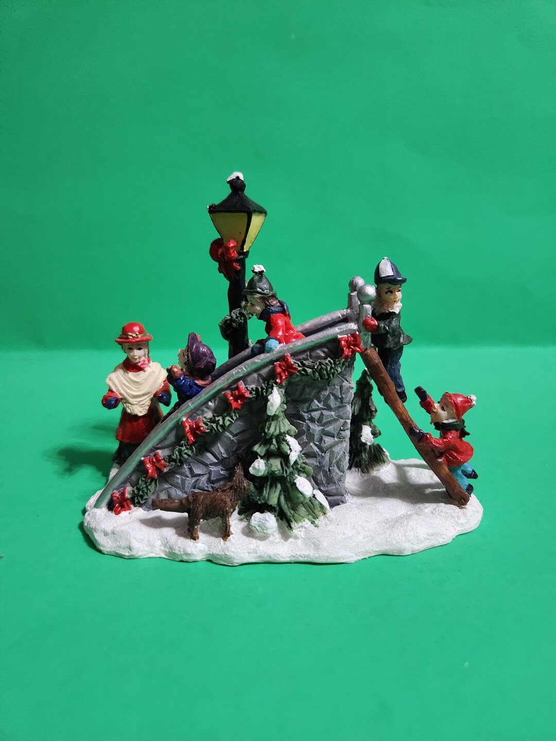 Enchanted Forest Christmas Village Slide Christmas Figurine Etsy