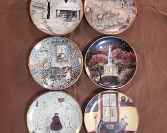 Various Franklin Mint Folk Art Fine Porcelain Plate by Carol