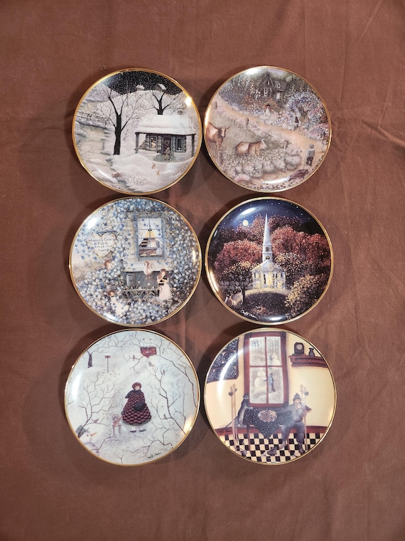 Various Franklin Mint Folk Art Fine Porcelain Plate by Carol