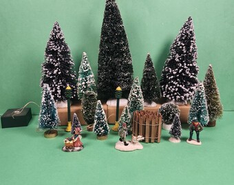 Juego de 20 figuras y accesorios para un pueblo navideño (Juego 95)