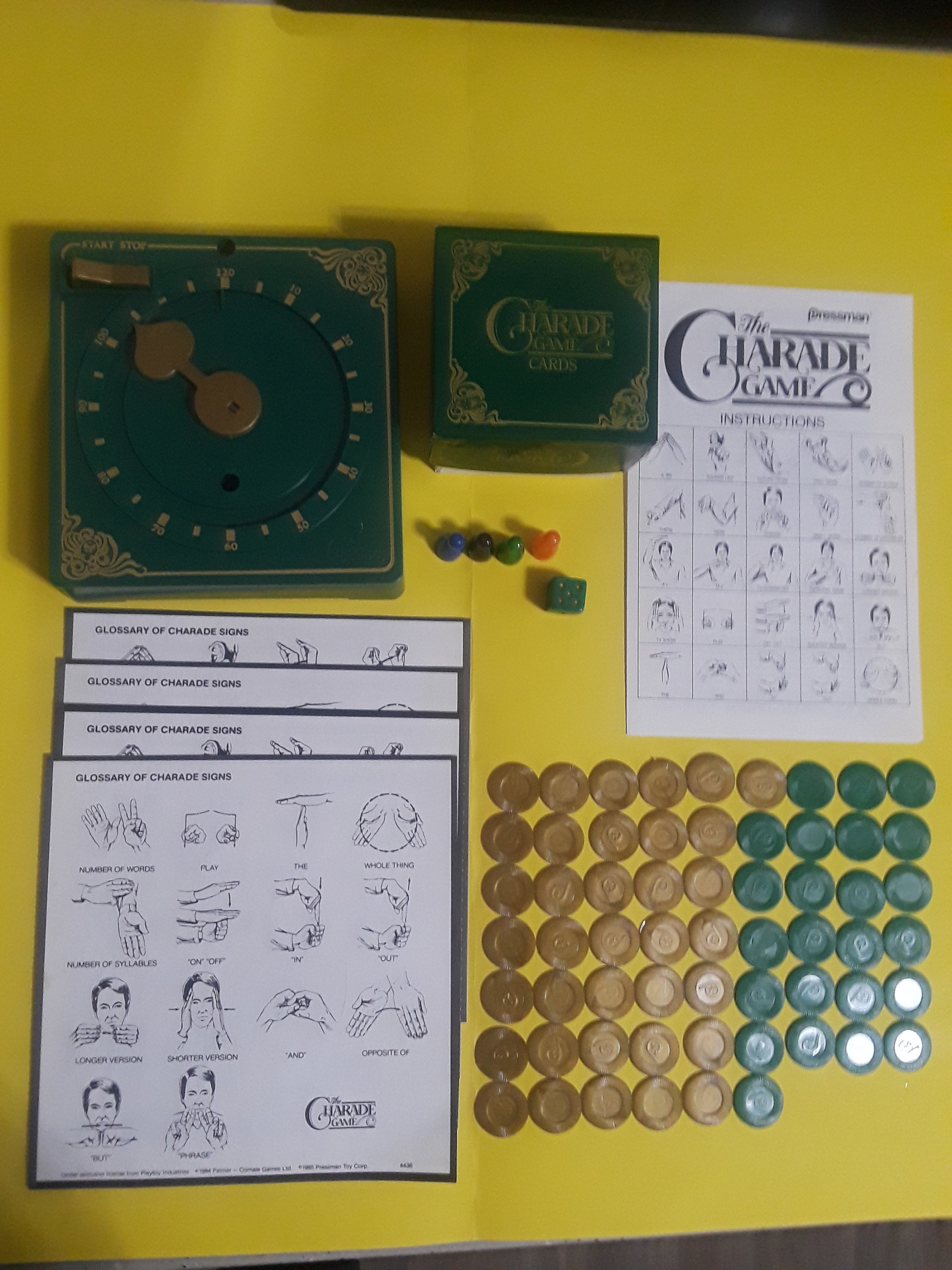 1985 Pressman the Charade Game Made in the USA 99% Complete - Etsy