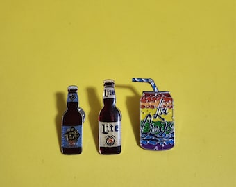 Set of 3 Vintage Beverage Pins Including La Croix, Miller Lite and Miller Lite Ice  **Free Shipping**