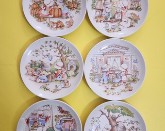 Plato de postre coleccionable para niños de varios países, 1991, Watkins Incorporated, fabricado en Corea. **Envío gratuito**