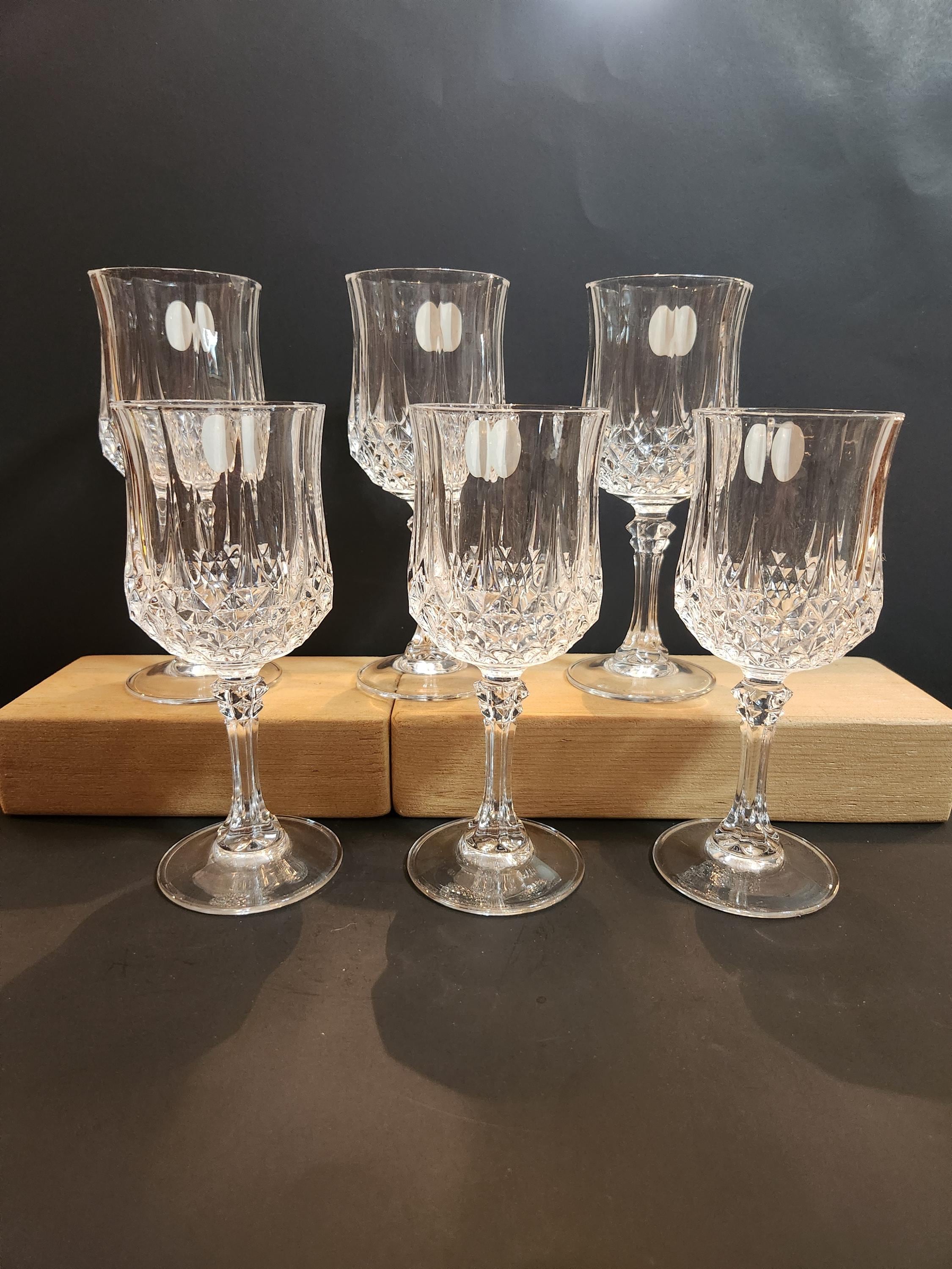 CRISTAL D'ARQUES 『ロンシャン　ボンボン』　ボンボニエール Set of 6 Cristal D'arques Longchamp 17.5 Cl Crystal Wine Glasses
