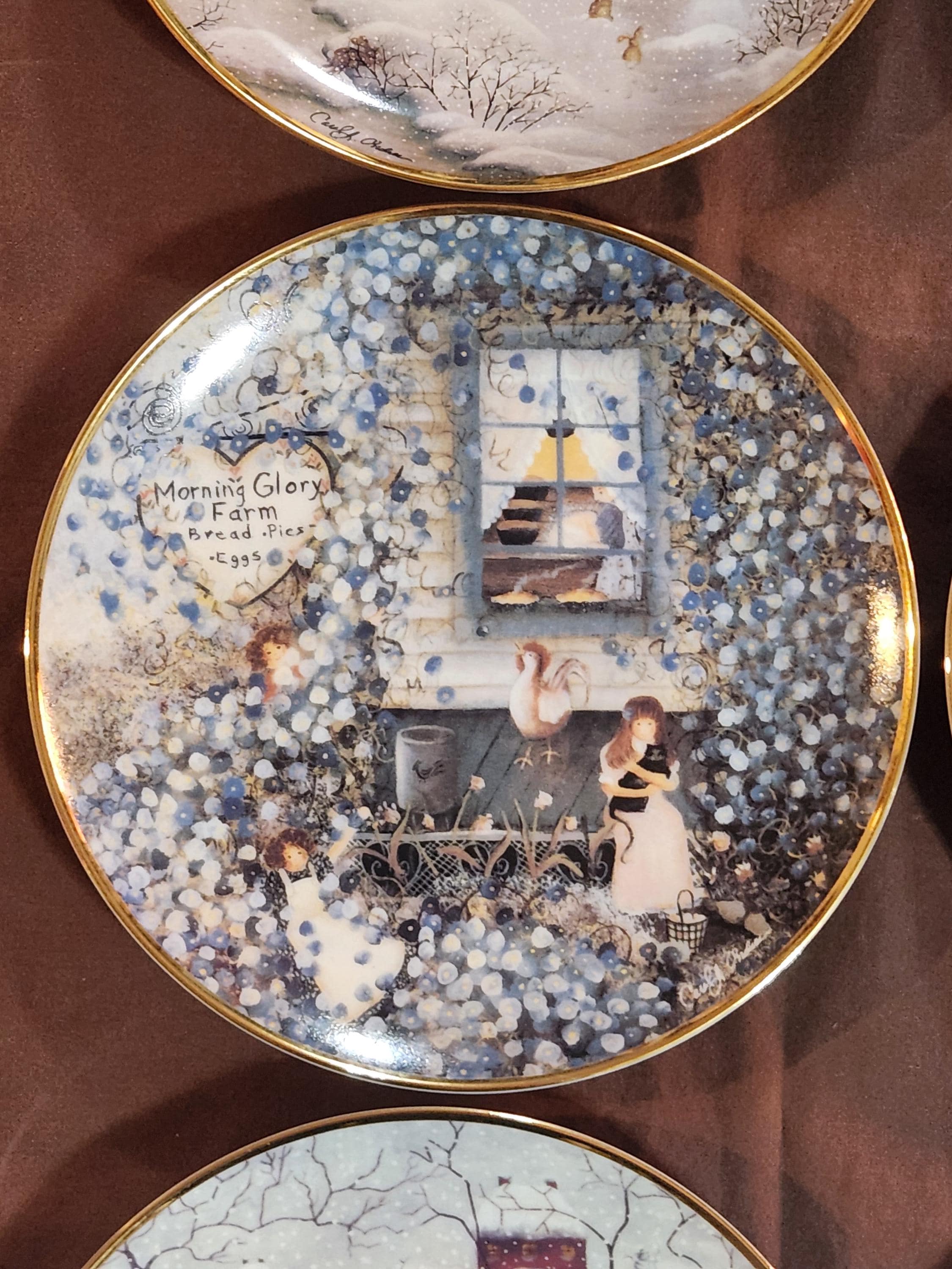Various Franklin Mint Folk Art Fine Porcelain Plate by Carol