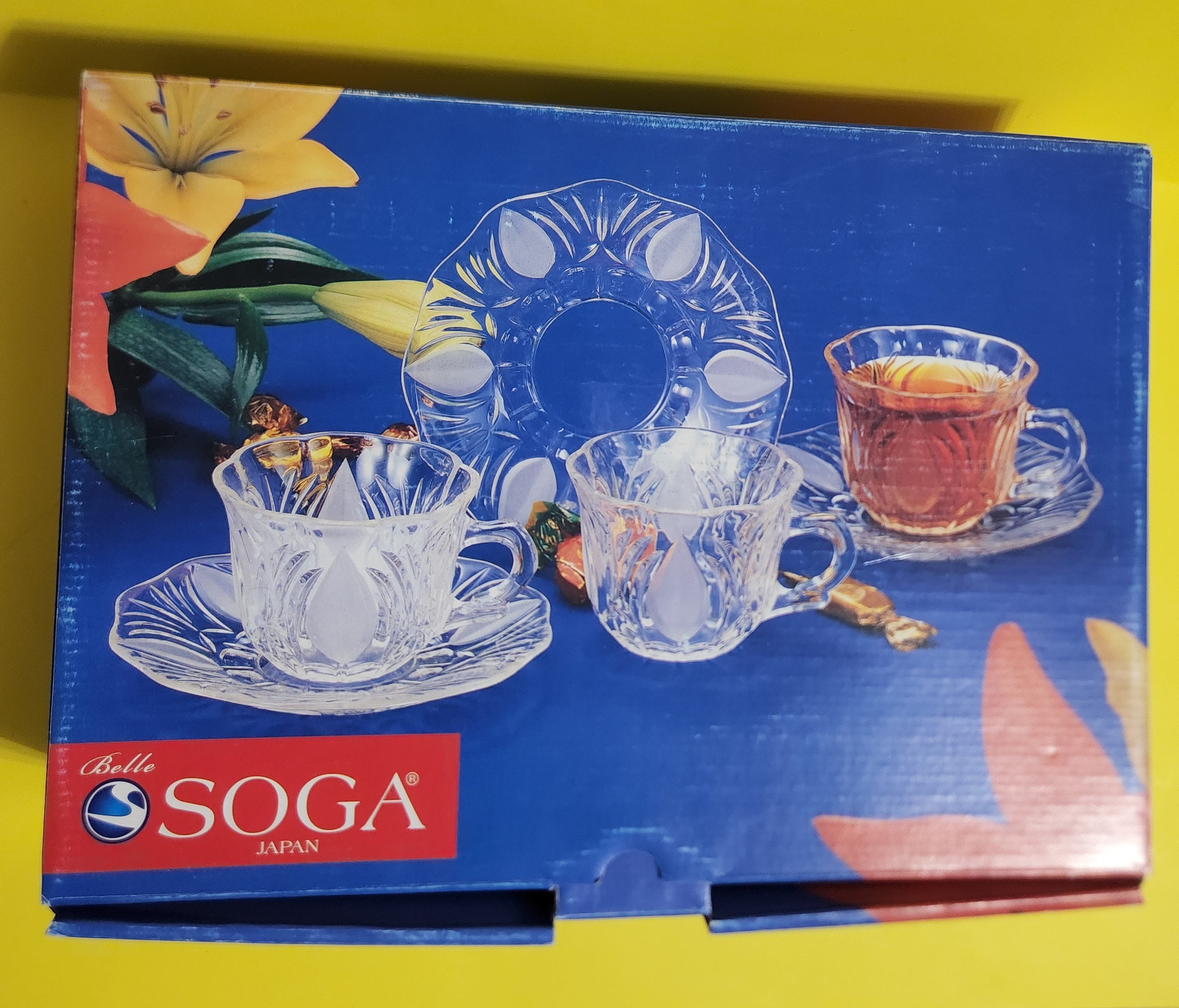 Set of 6 Belle Soga Clear Glass Cup and Saucer Set, Made in Japan free  Shipping -  Canada