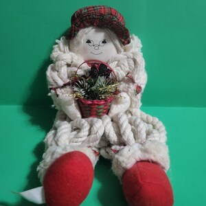 Vintage Mrs. Claus Polyester Mop/Rag Doll  **Free Shipping**