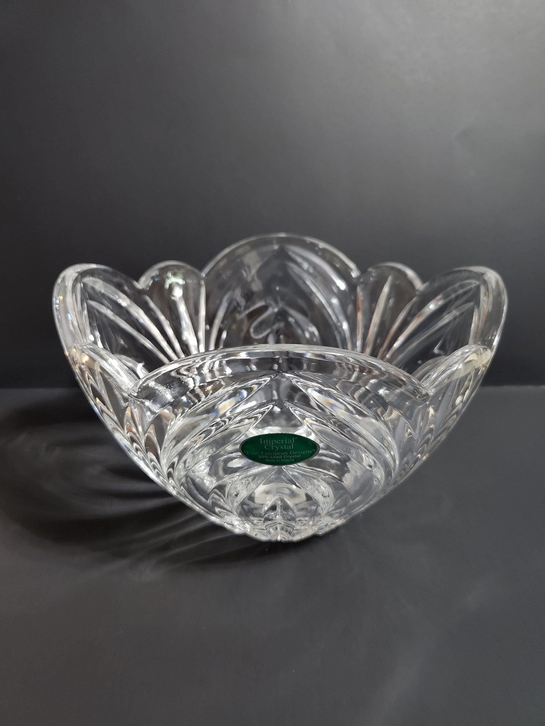 24% Lead Crystal 7 x 4 Cut Glass Bowl (Free Shipping with 6 items)