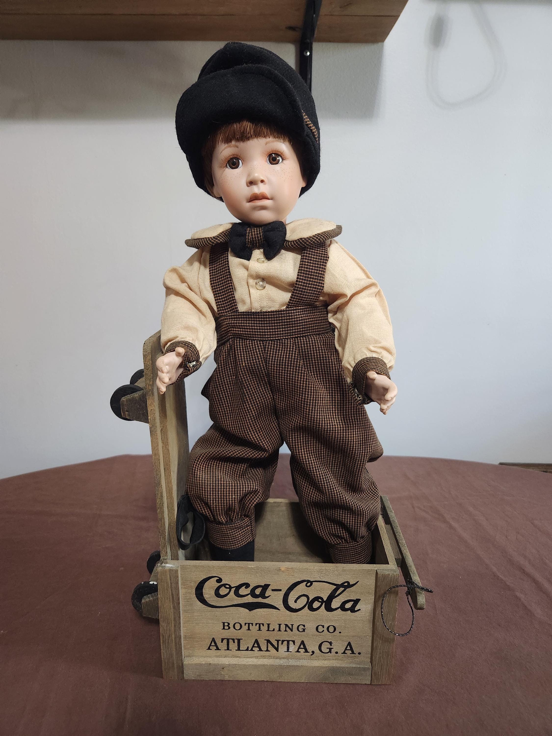 Danny Franklin Mint Coca-cola Porcelain Doll With Scooter and