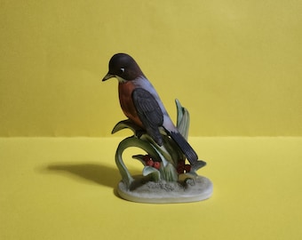 Hand Painted Lefton China Ceramic/Porcelain Red Robin Bird Figurine, KW464  **Free Shipping**