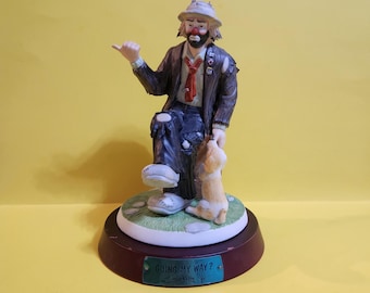 Emmitt Kelly Jr. Going My Way? Ceramic/Porcelain Clown Figurine, Numbered, 1996  **Free Shipping**