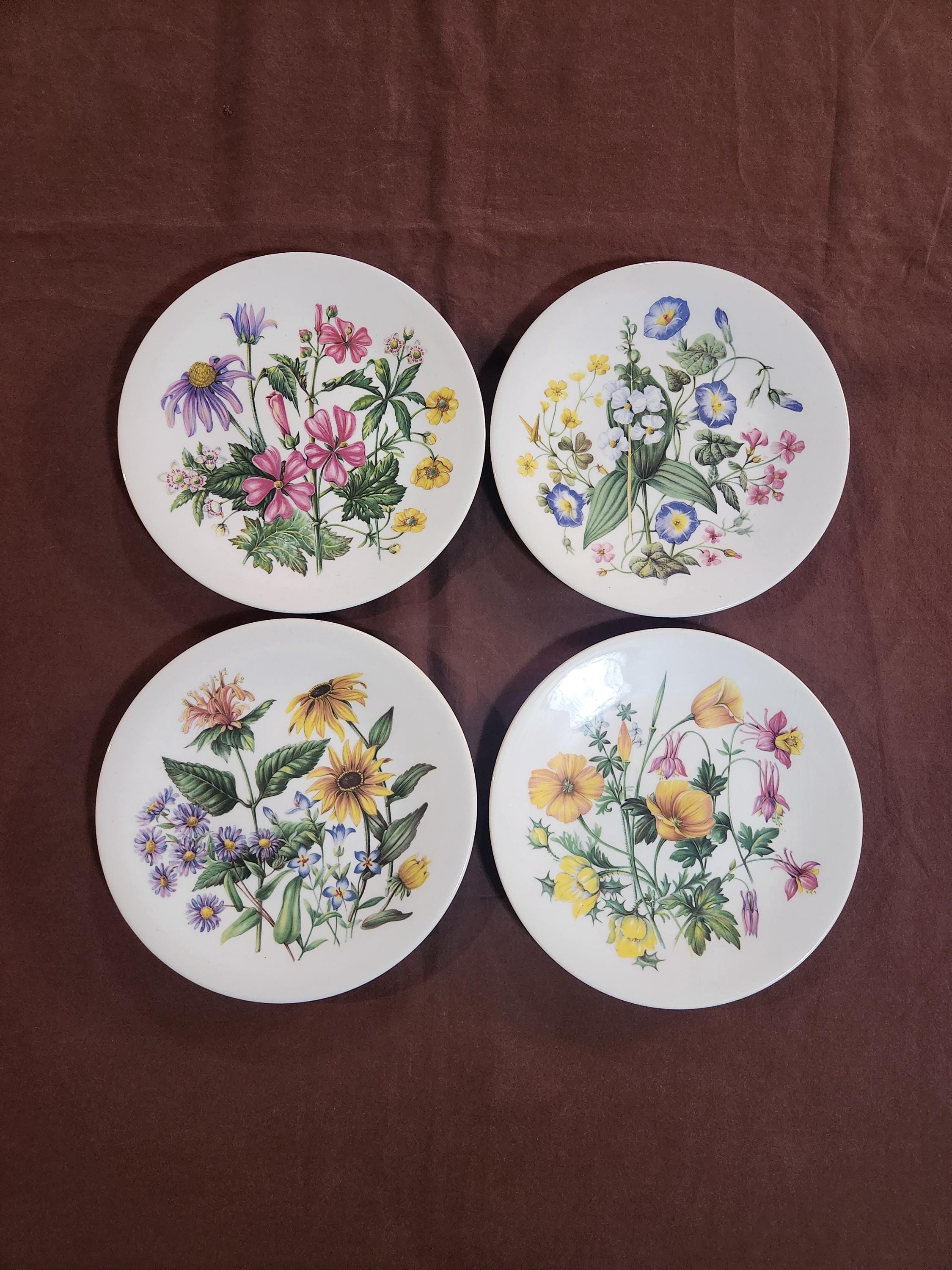 Various Wedgwood Wild Flowers of the United States Floral Plates, Made in England