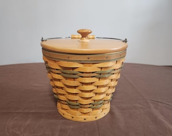 Cesta con tapa "Sage Autumn Pail" de Longaberger Autumn Treasures **Envío gratuito**