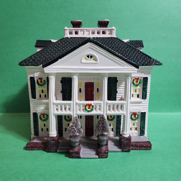 Department 56 The Original Snow Village "Southern Colonial" Handpainted Ceramic House, 1991  **Free Shipping**