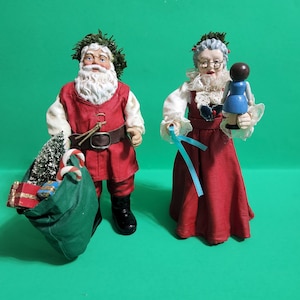 Clothique Possible Dreams Santa and Mrs. Claus Figurine Set, 1990s  **Free Shipping**