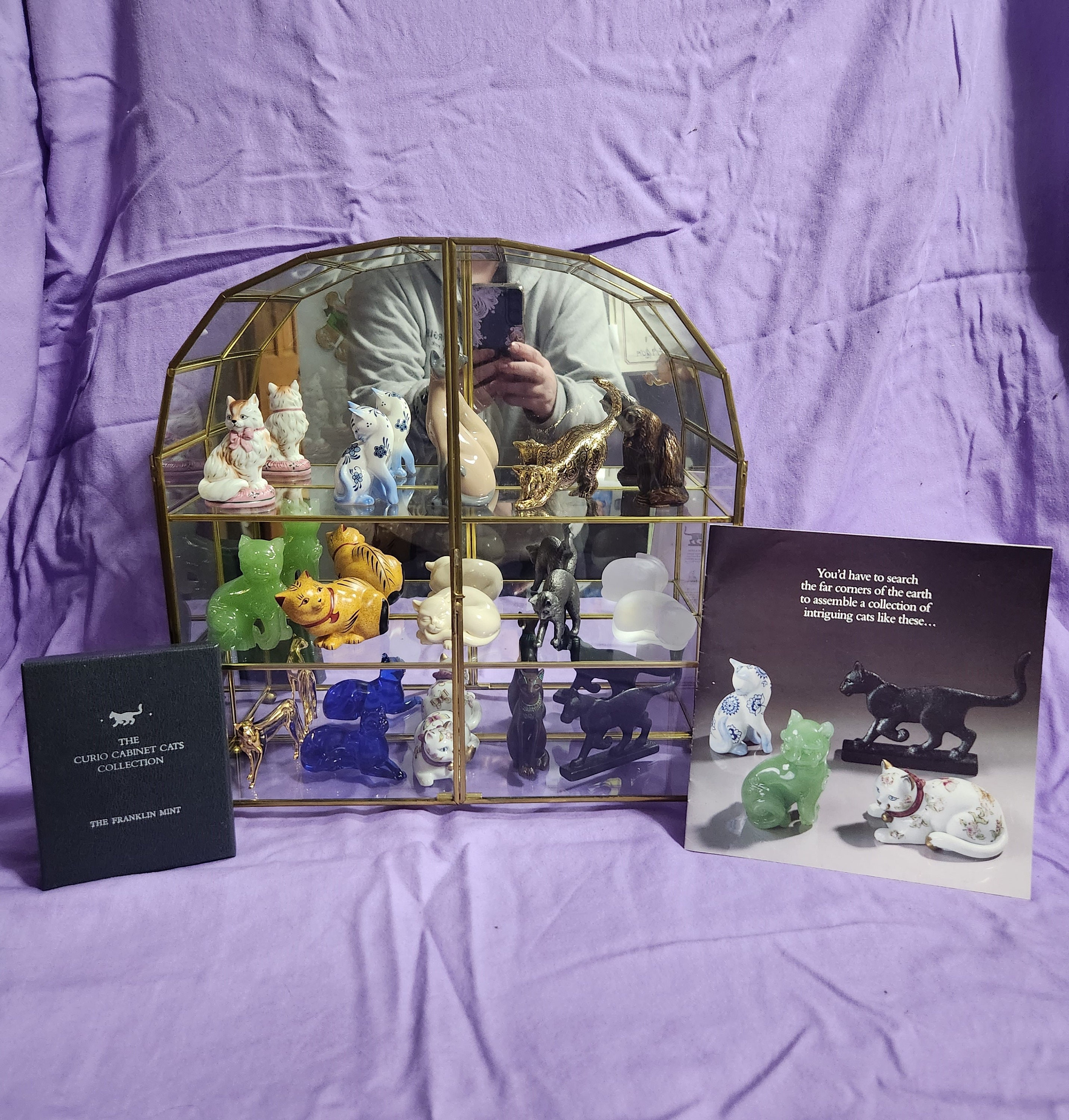 Franklin Mint Complete Series 1 Collection of Curio Cabinet Cats