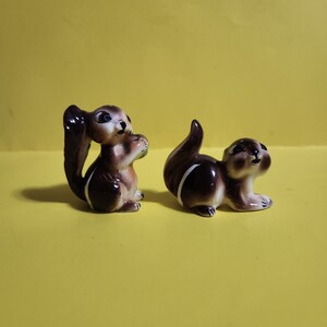 Ceramic/Porcelain Set of Squirrel Salt and Pepper Shakers, Made in Japan  **Free Shipping**