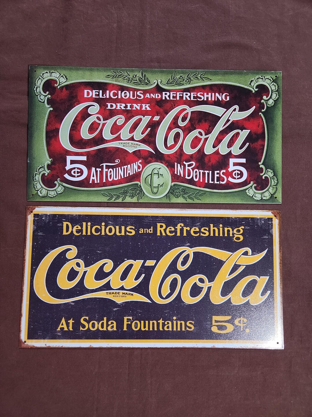 coca-cola サイン・ディスプレイ Various Rectangle Delicious and Refreshing Coca-cola Metal/tin