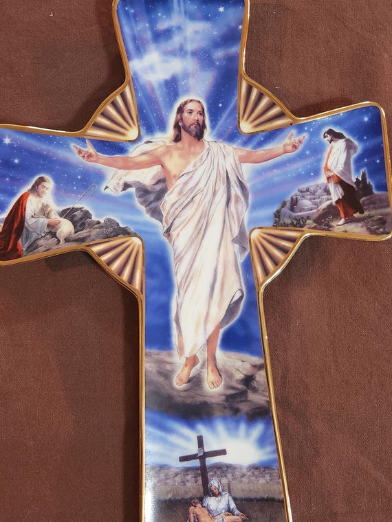 Franklin Mint the Resurrection of Christ Cross Shaped Fine