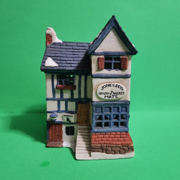 Department 56 The Heritage Village Collection "Jones & Company Brush And Basket Shop", 1984, Made in Taiwan  **Free Shipping**