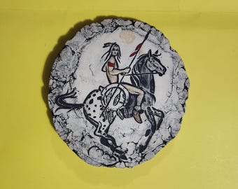 Native American Wall Art Produced by Shapes of Clay Using Mt. St. Helen's Ash, Artist Signed, Made in the USA  **Free Shipping**